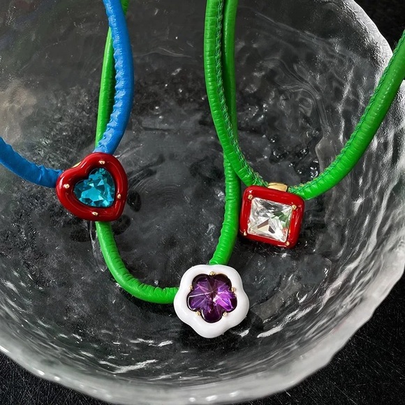 Anthro Cobalt Blue Dopamine Clothes Boho Checked Floral Stud Earrings Jewelry - Picture 13 of 16